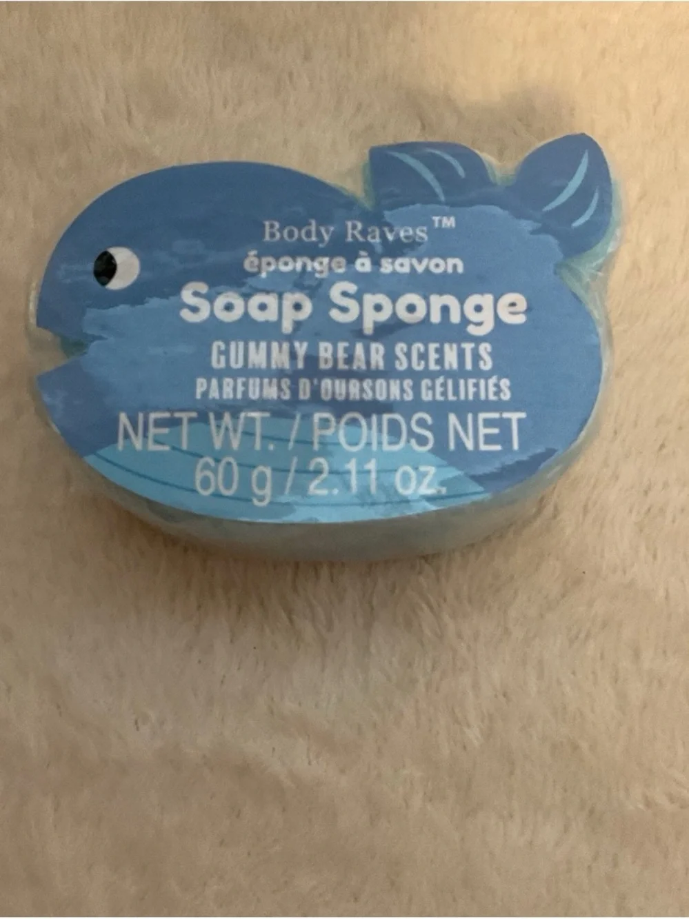 Blue Gummy Bear Scented Soap Sponge